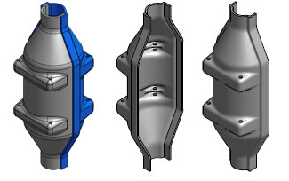 Custom plastic parts design sketch